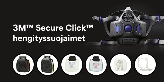 tutustu 3M Secure Click -hengityssuojainten tuote-esitteeseen

