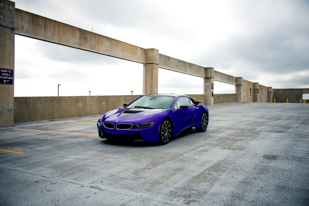 Car Wrapped with Gloss Plum Explosion Wrap