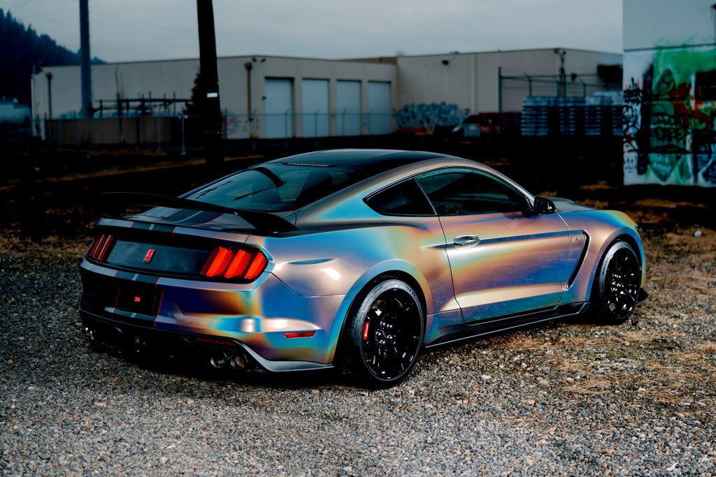 Car Wrapped with Gloss Flip Psychedelic Wrap