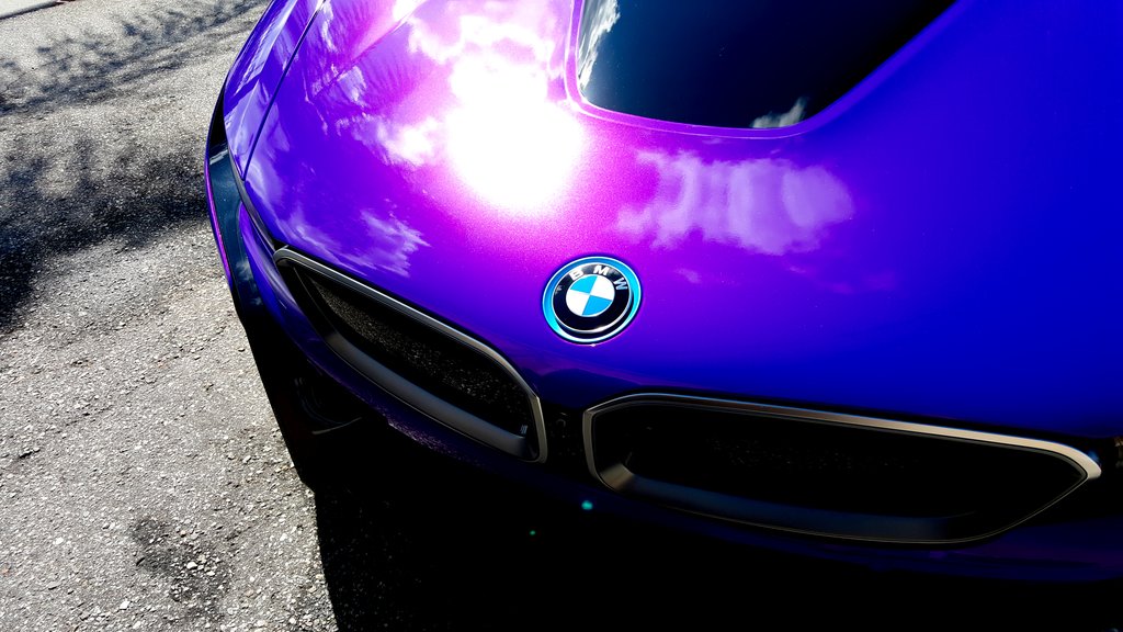 Car Wrapped with Gloss Plum Explosion Wrap