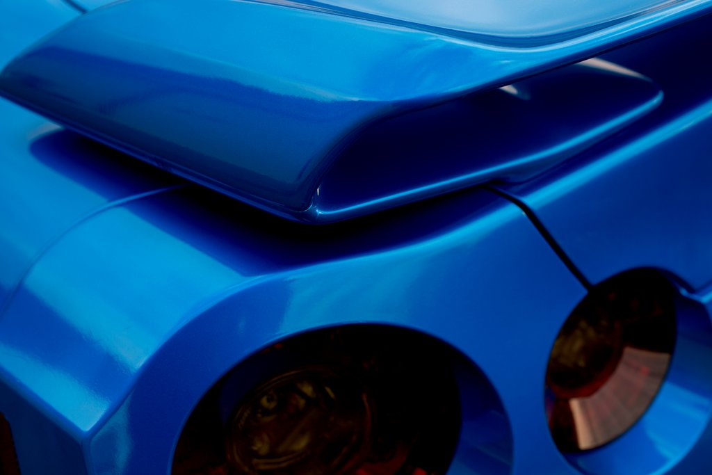 Car Wrapped with Gloss Blue Fire Wrap