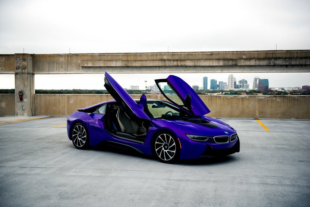 Car Wrapped with Gloss Plum Explosion Wrap