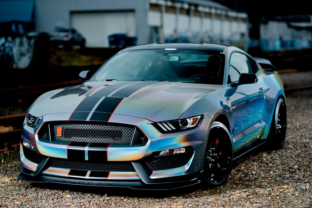 Car Wrapped with Gloss Flip Psychedelic Wrap