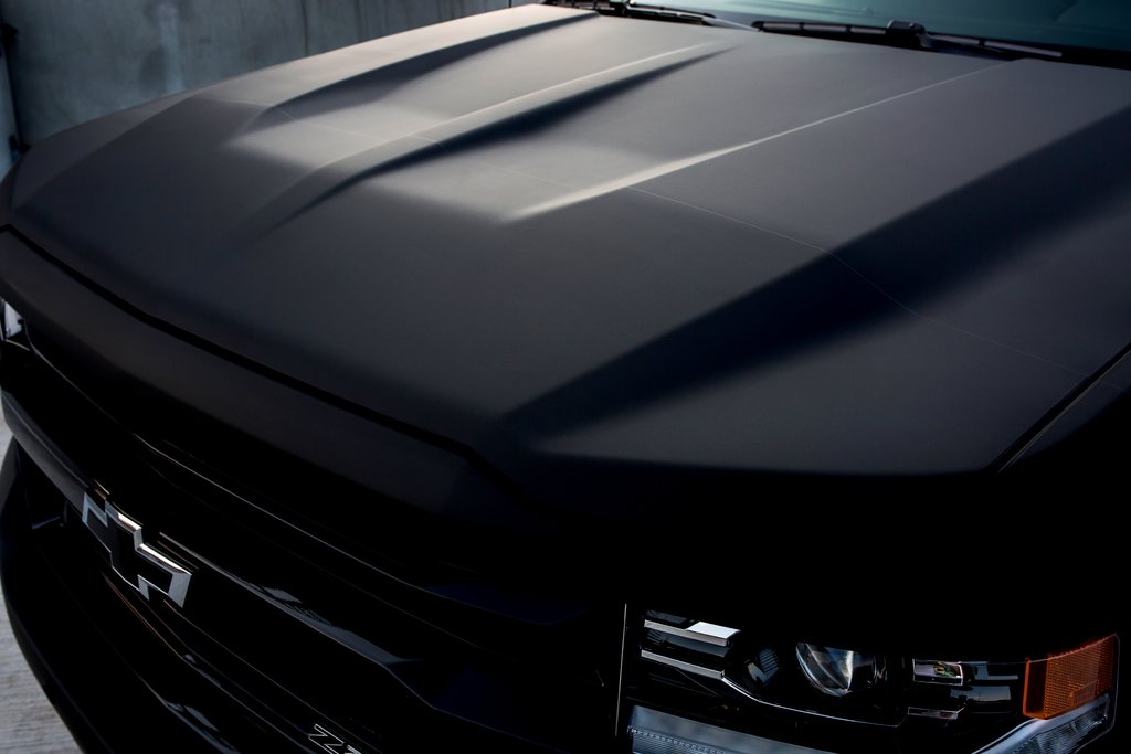 Car Wrapped with Dead Matte Black Wrap