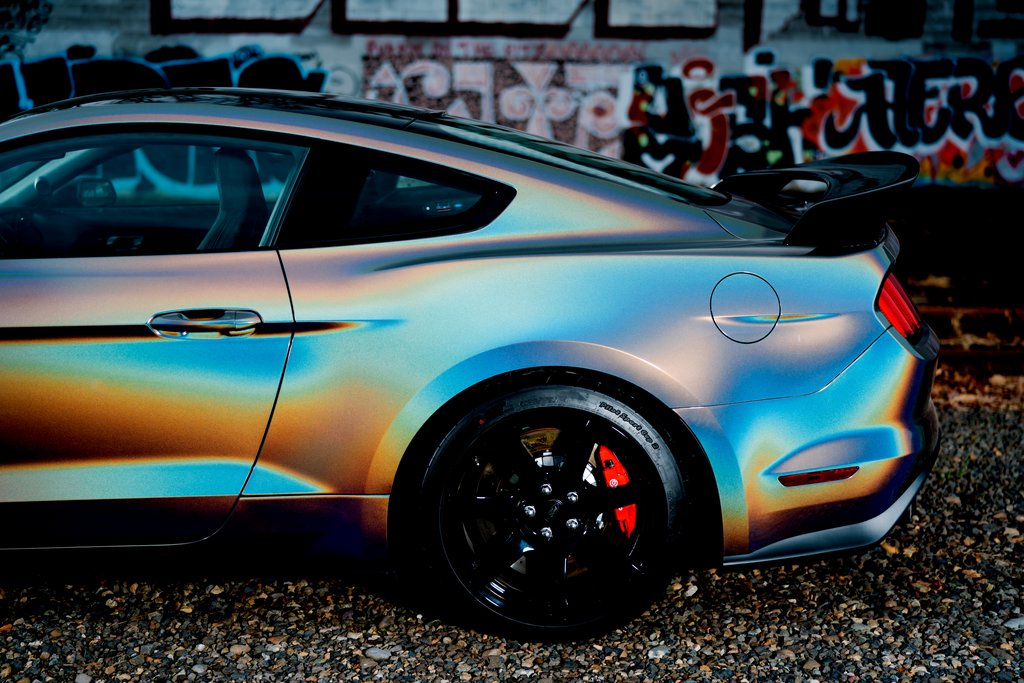 Car Wrapped with Gloss Flip Psychedelic Wrap
